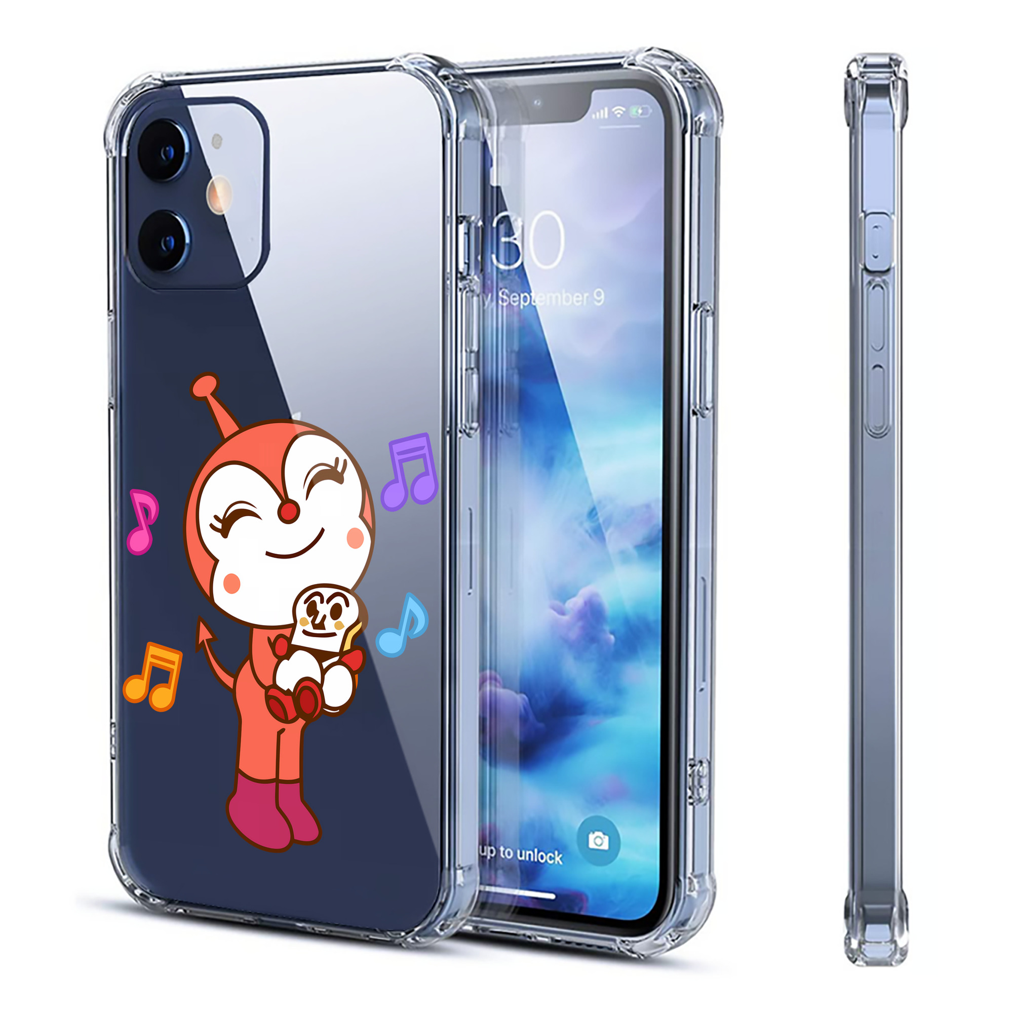 （画像用） アンパンマン Anpanman 【iPhone 12シリーズ対応】透明スマホケース（クリアソフトケース）